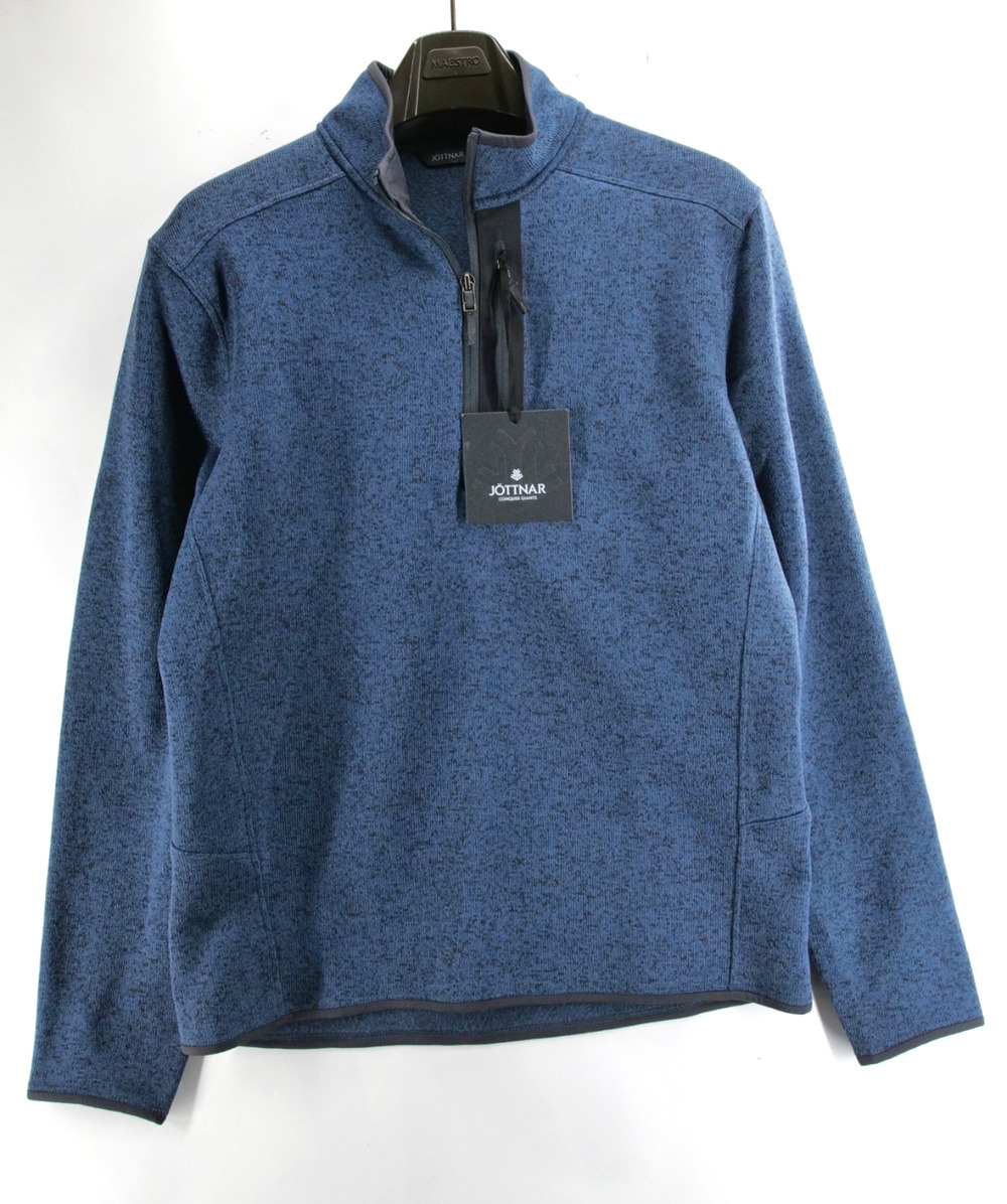 NWT Jottnar 1/4 Zip Pullover Jacket Mens Large Blue Midweight Outdoor Sweater